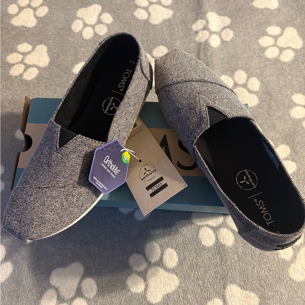 TOMS Gray Slip-On Shoes